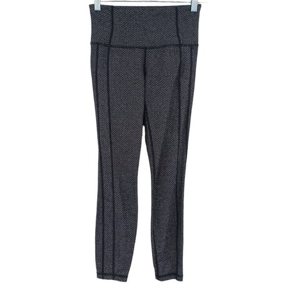 Athleta High Waist Criss Cross Power Up 7/8 Leggings Gray Herringbone Women's XS - Picture 1 of 11